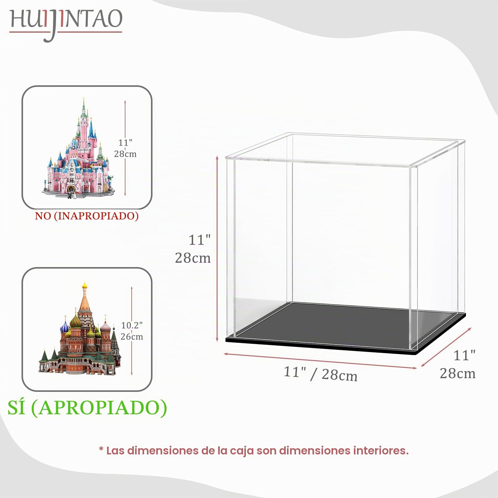 Vitrinas para Colecciones, Vitrinas expositoras, Vitrina Metacrilato, Caja metacrilato Transparente Expositor, Vitrina Expositora para Colecciones, Miniaturas, Figuritas (28x28x28cm)
