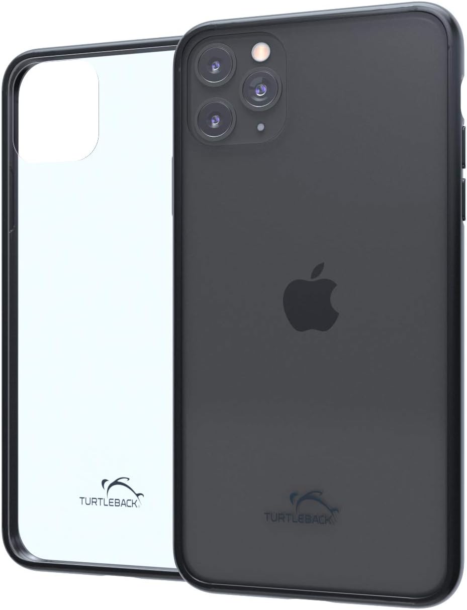 Best Quality 🔥 Turtleback Hybrid Case/Pouch Combo Designed for New iPhone 11 Pro (2019) 5.8 Inch, Anti-Scratch Ultra Clear Back Protective Case Fitted in Leather Holster, Heavy Duty Rotating Clip-Horizontal/Black