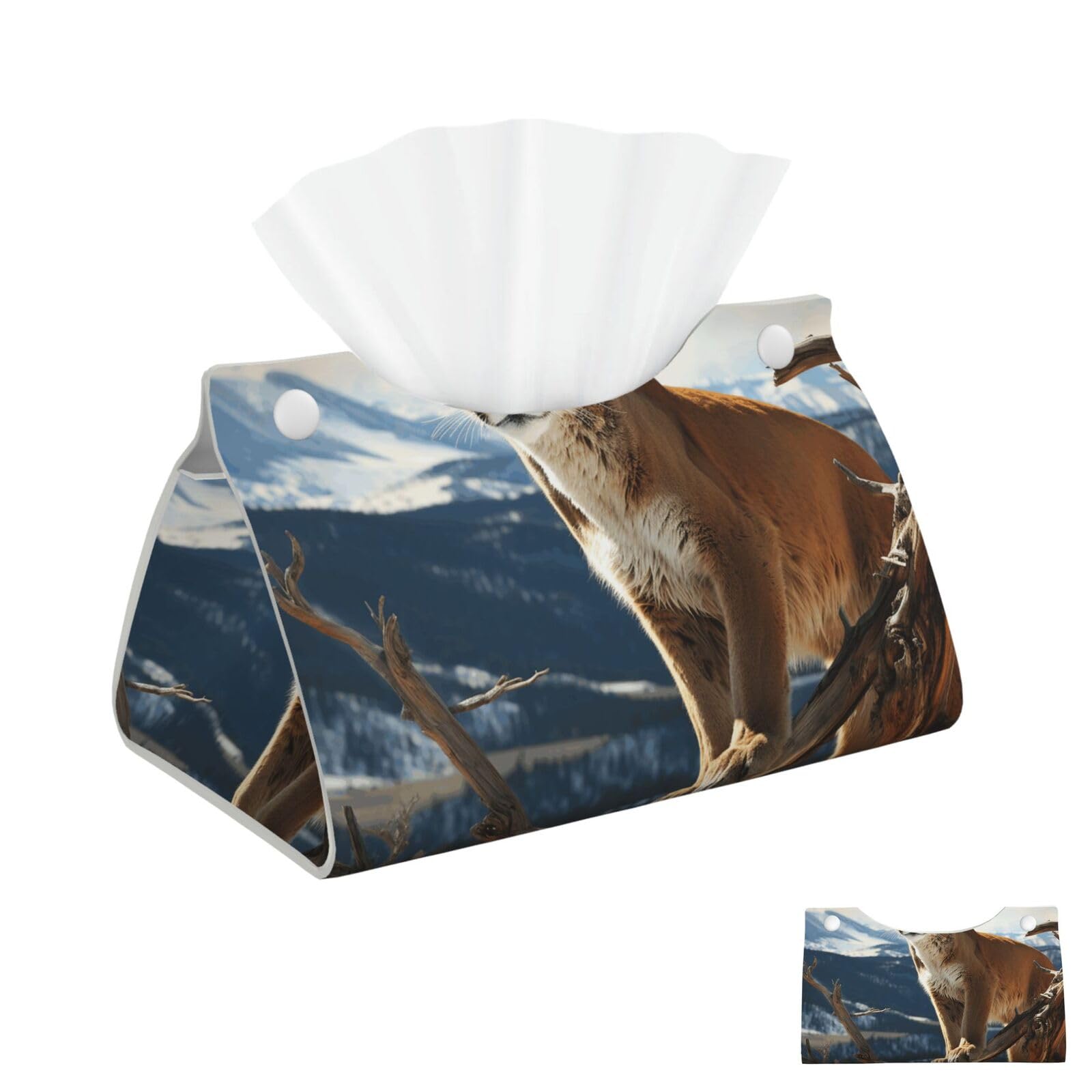 Panther Mountain Lion Tissue Box Cover Square Cube Boxes