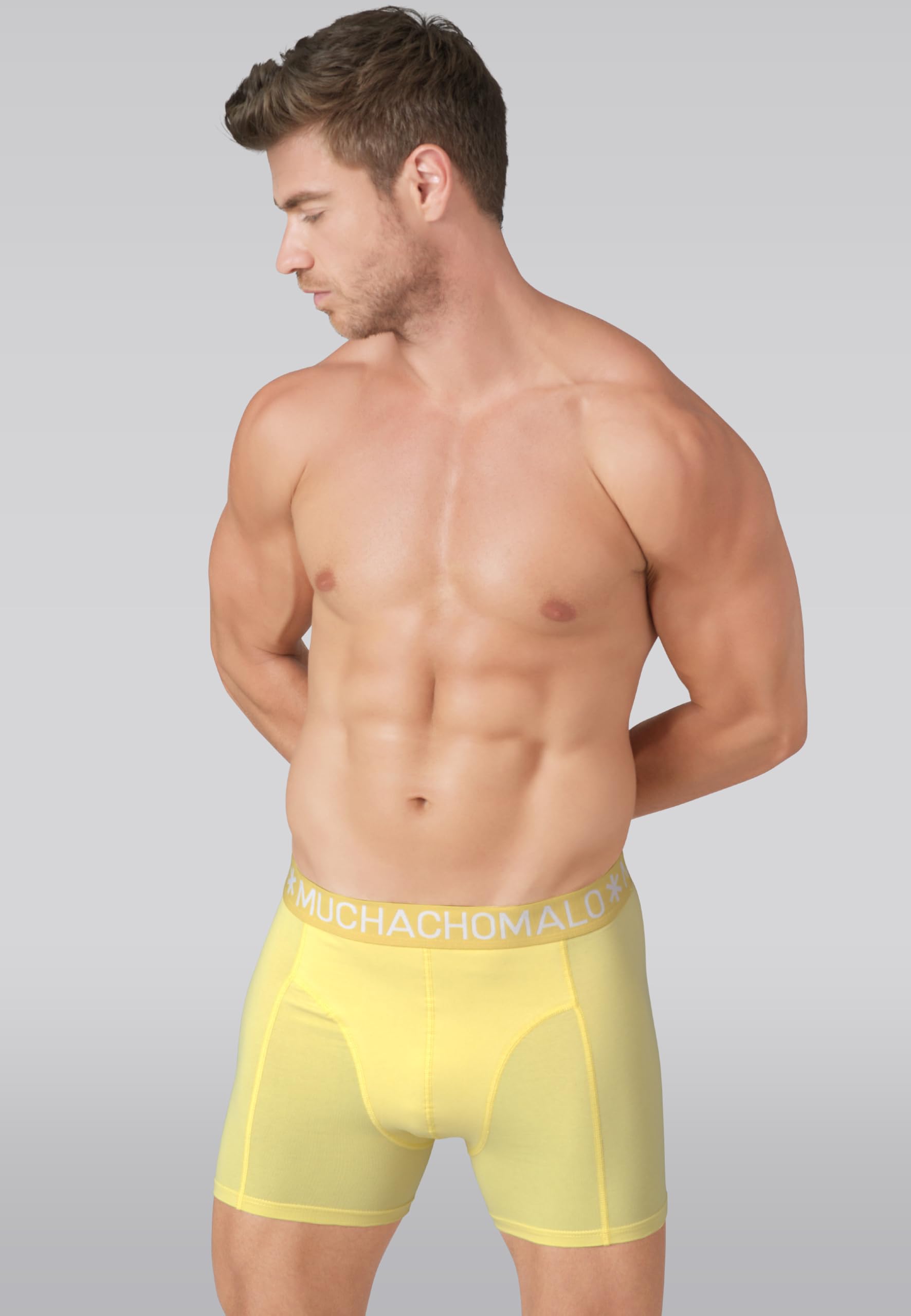 Muchachomalo Calzoncillos para Hombre, Ropa Interior Lisa de Algodón para Hombre, Pack de 7 Unidades, Bóxers Lisos de Corte Clásico con Cintura Elástica