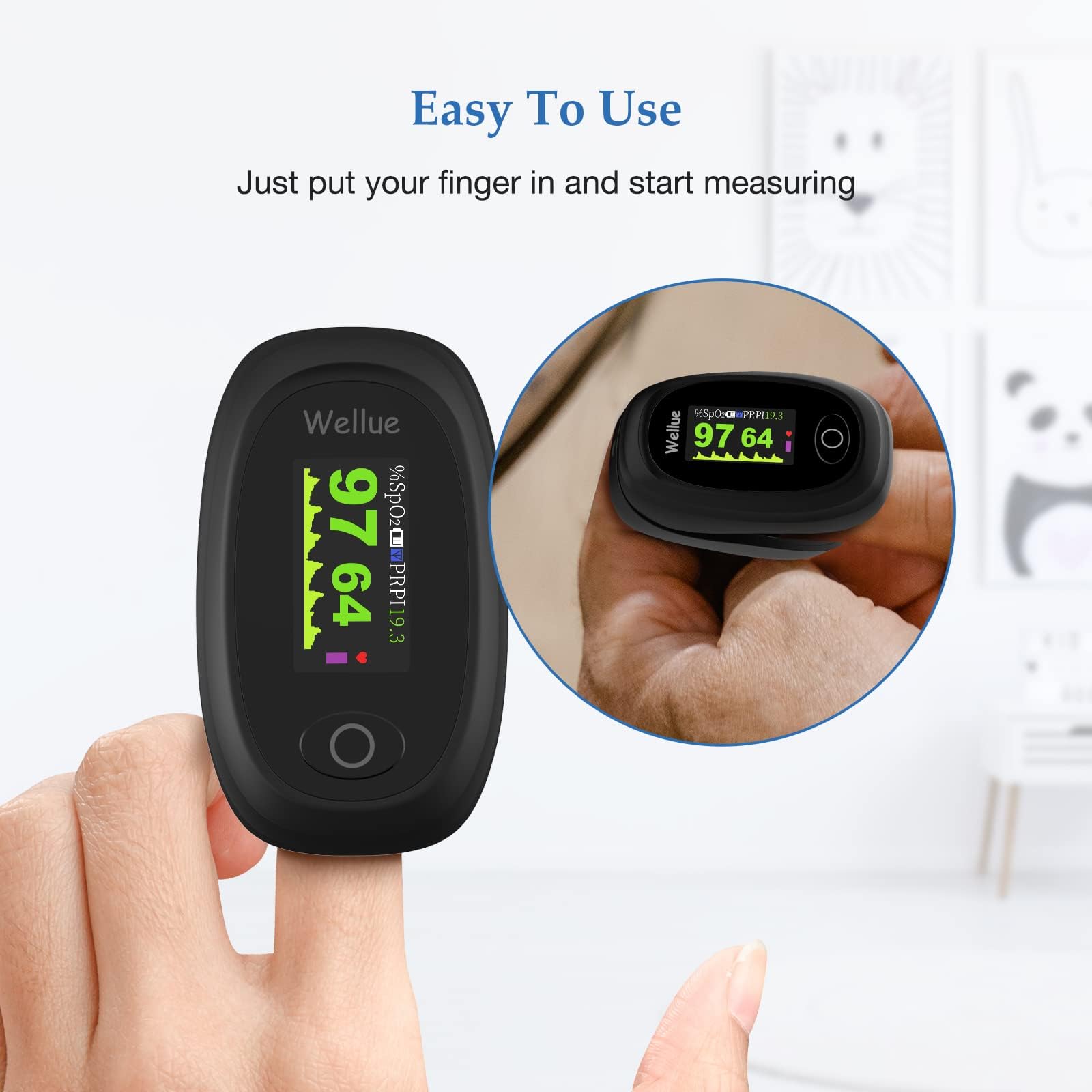 Wellue Oxymètre de Doigt avec Bluetooth & App, Oxymètre de Pouls Électronique Numérique avec Moniteur de Fréquence Cardiaque Saturomètre Capteur d'Oxygène Ecran LED-Étui