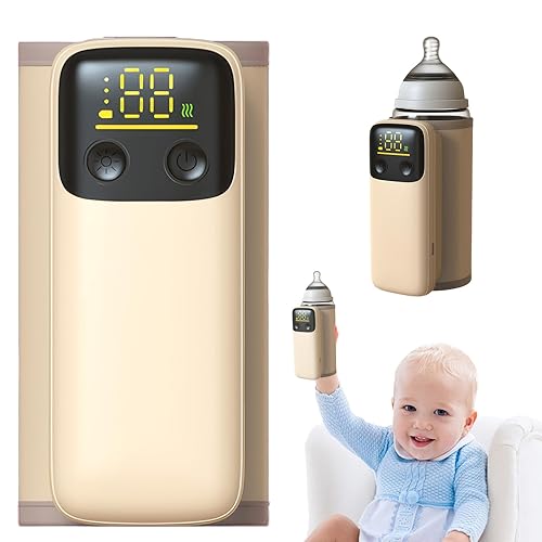 Calentador de biberones portátil para viajes, calentadores de biberones con pantalla LED y linterna, calentadores de botellas con control de 6