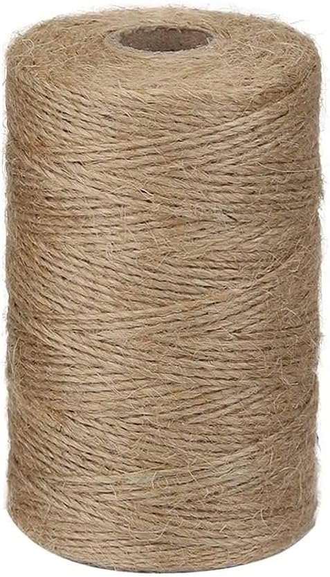 2-Ply 100 Meters Jute Rope (2mm) Natural Linen Twine Rustic String Cord Rope DIY Burlap String Rope Party Wedding Gift Wrapping Cords Thread and Other Projects