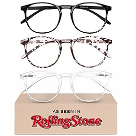 IBOANN Chic & Comfy Blue Light Glasses for Women - 3-Pack Round Frames, Screen-Ready Style with UV Protection Coating