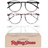 IBOANN Chic & Comfy Blue Light Glasses for Women - 3-Pack Round Frames&comma; Screen-Ready Style with UV Protection Coating