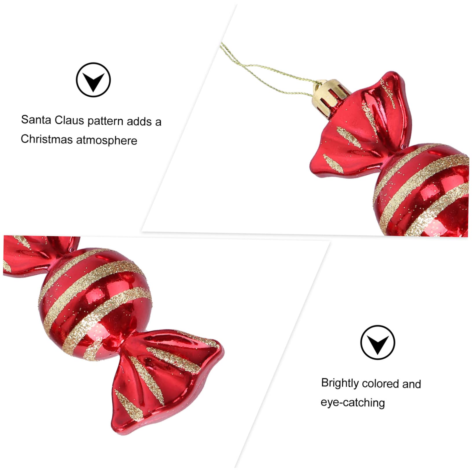 ifundom 24stücke Teiliges Weihnachtsanhänger Zuckerstangenform Stilvolle Weihnachtsbaum-Dekorationen Für Festliches Für Feiern Und Partys