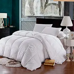 Edredom Casal, Queen e King Size Branco - 2,20x2,40m | Dupla Face em Microfibra com Enchimento Extra Macio para Conforto Supremo - Design Elegante e Aconchegante - 1 Peça