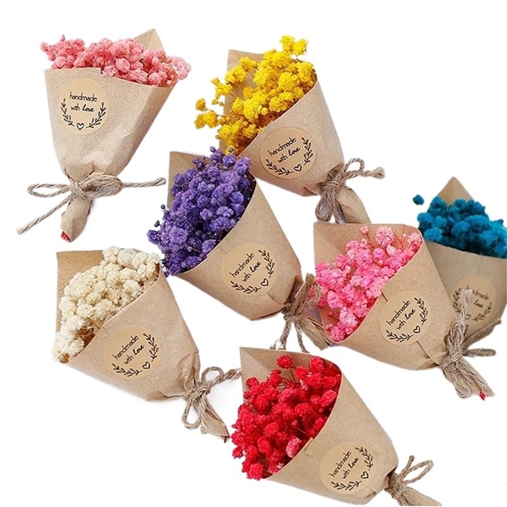 1 Mini Bouquet de Fleurs séchées, Bouquet de Fleurs séchées Artisanales à Faire soi-même, Petites Plantes séchées décoratives 11 x 7 cm