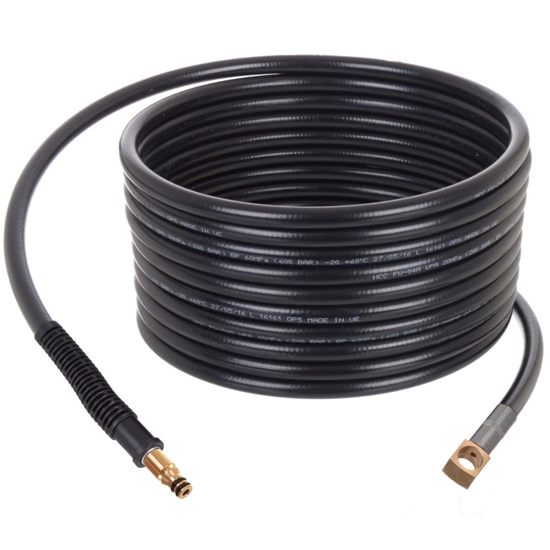 TECHKAR Tuyau Flexible Haute Pression 200bar Longueur 15m Compatible avec Les nettoyeurs Haute Pression Parkside PHD 150 170 avec Tambour et Cube