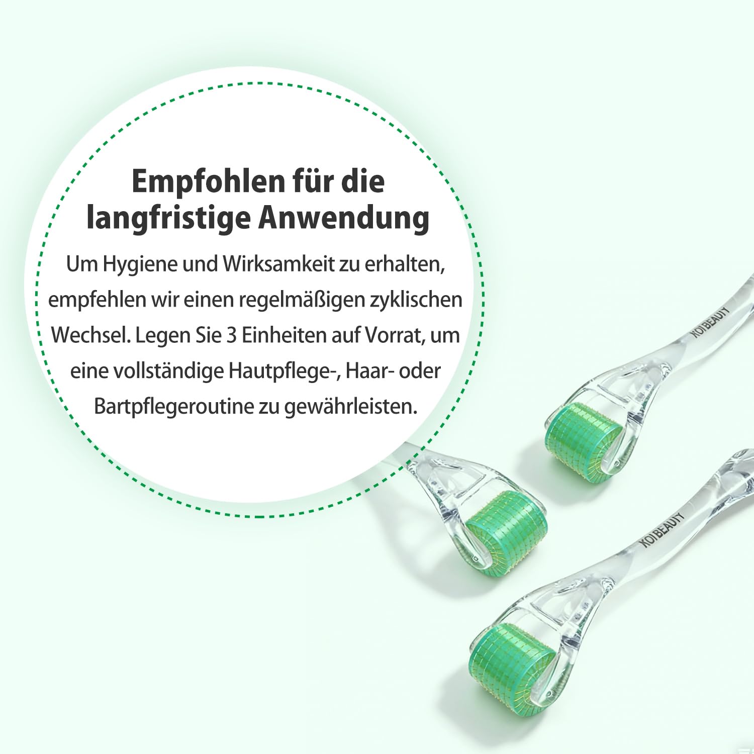 KOI BEAUTY Derma Roller 0,75 – 200 ECHTE NADELN- professionelles Microneedling für zuhause - Micro Needling Roller für Gesicht, Kopfhaar, Bart und Körper, Bartroller für Mann Frau