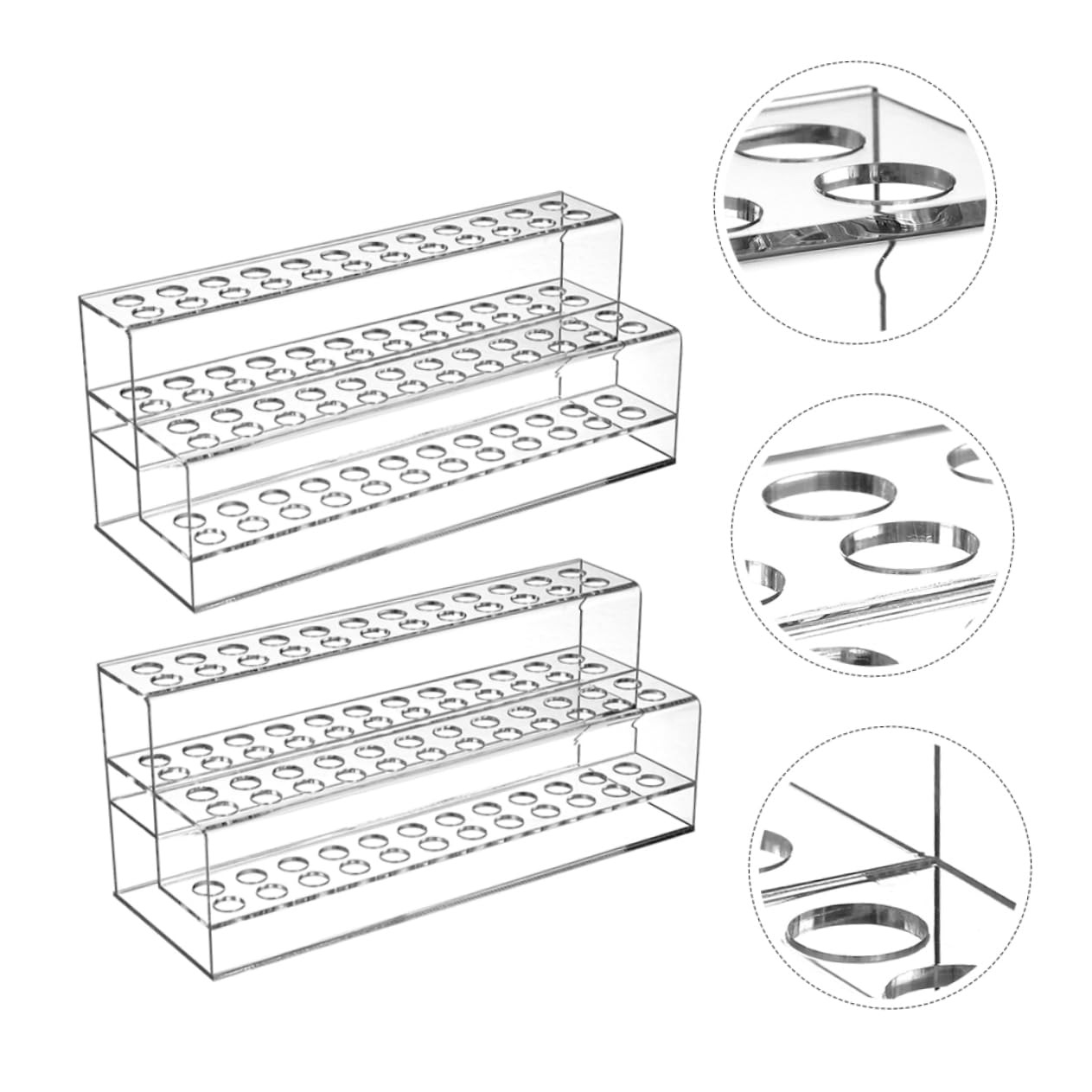 NUOBESTY Portapenne in Plastica 2 Pezzi Scomparti per Scrivania | Supporto da Tavolo per Penne e Piccoli Utensili, Esposizione su Piano di Lavoro, Formato Compatto