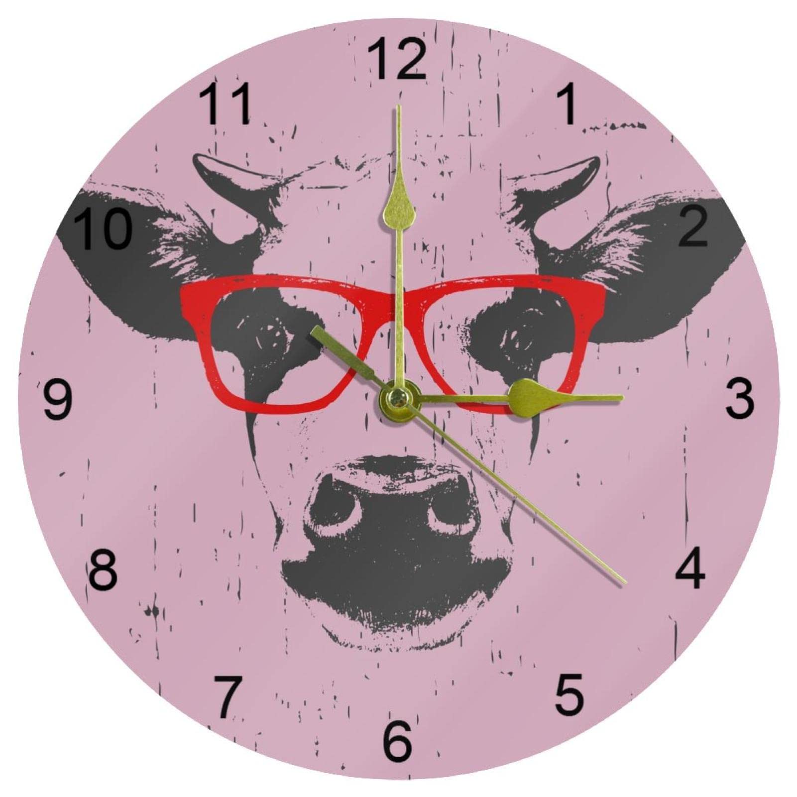 Horloge murale silencieuse vache de 25cm : fini le tic-tac stressant dans la cuisine