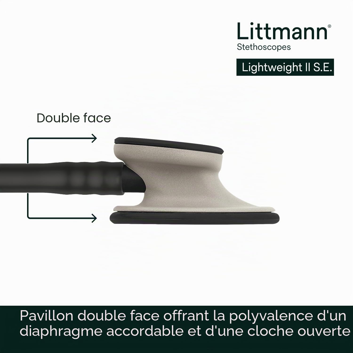 3M Littmann Stéthoscope Lightweight II S.E. tubulure noir, 71 cm