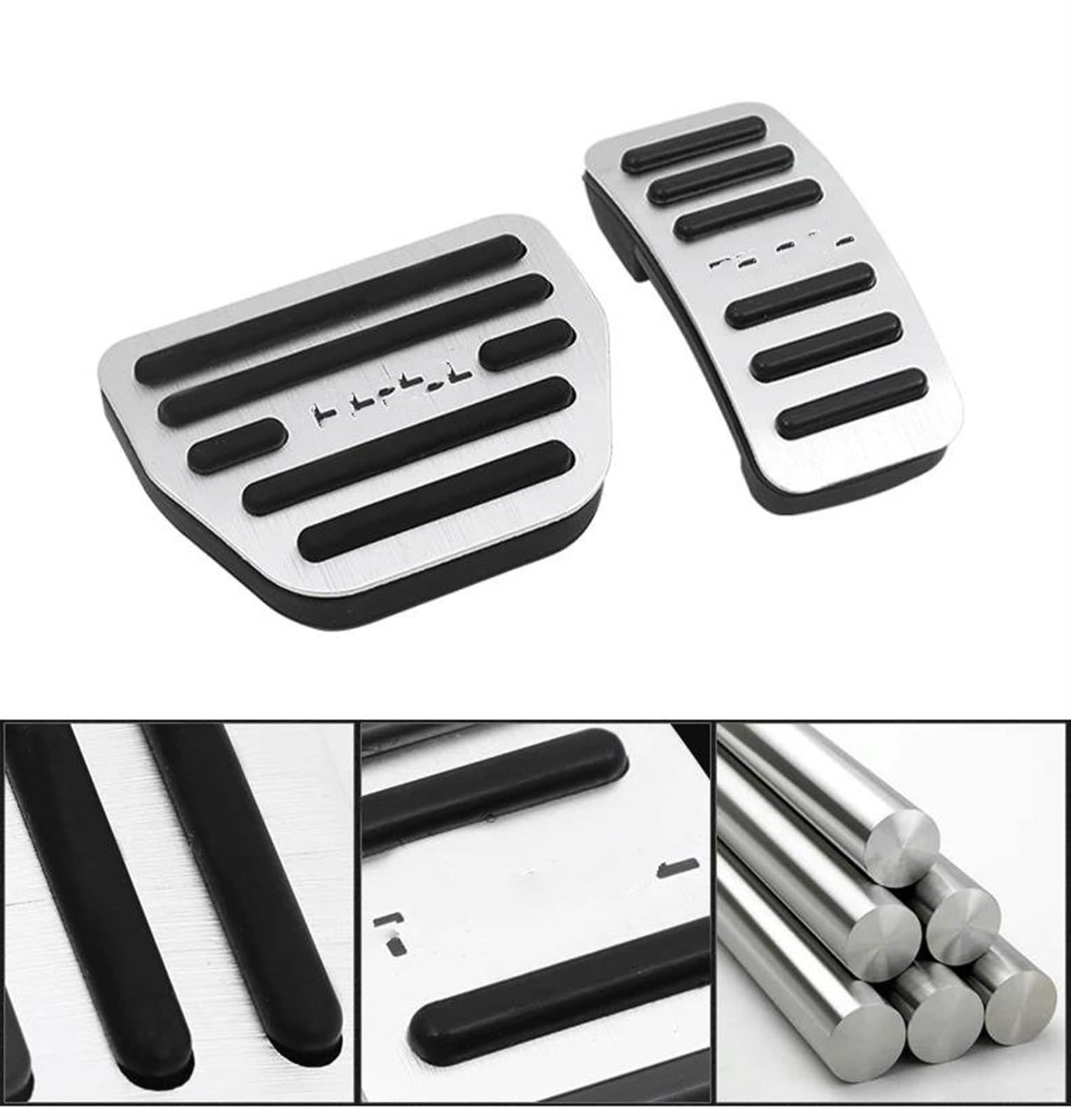 PIWINE Bremspedal Gaspedal, Gasbremse, Fußstützenpedalabdeckung Und -Platte, Autozubehör Für Audi A6 S6 C8 2018-2020(Style 2(at))