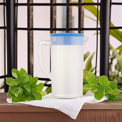 Miniatura 5 de Jarra de agua de plástico de 81 oz24 litros063 galones con tapa juego de 2 jarras sin BPA jarra de agua para bebidas de jugo calientefrío té helado