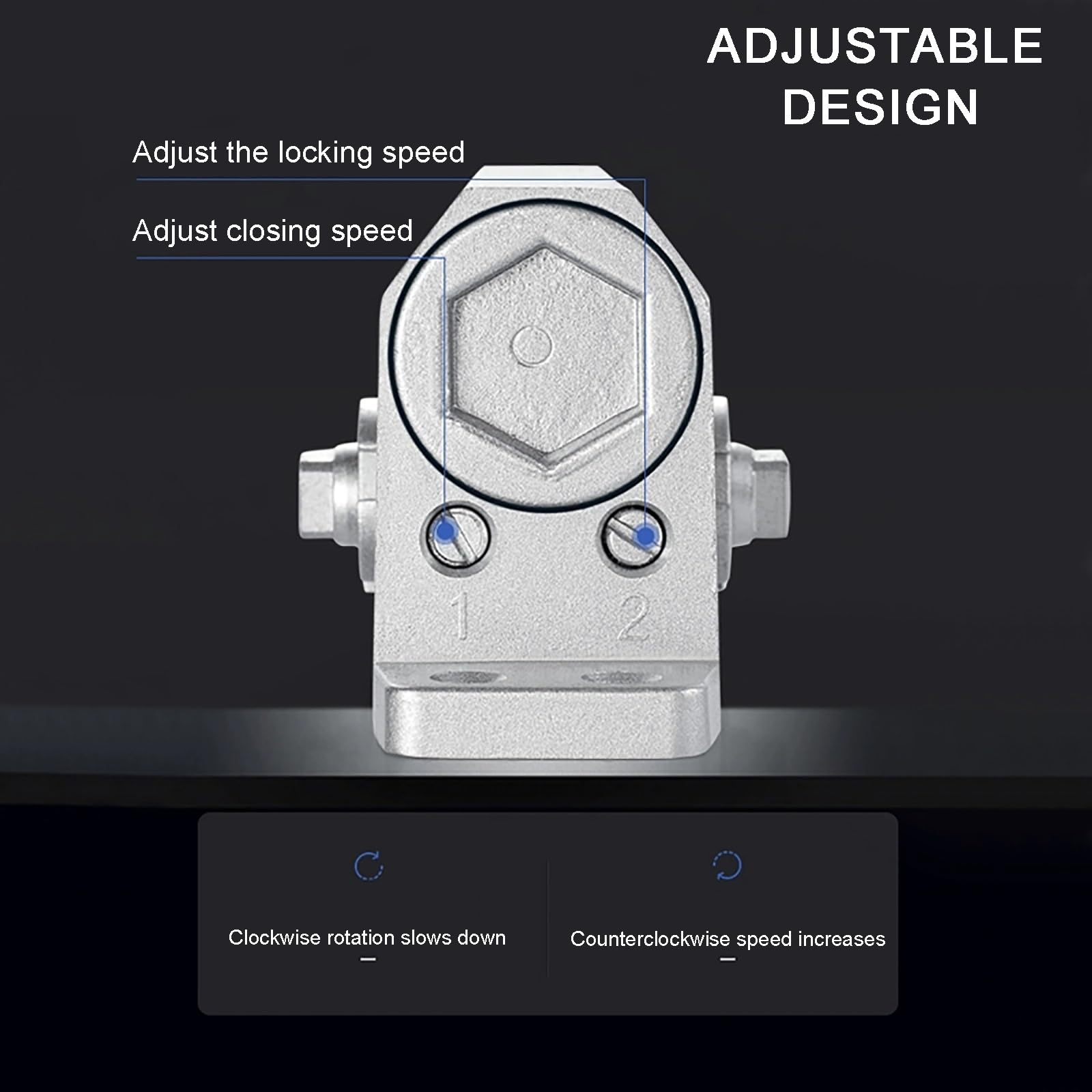 Cierrapuertas de Alta Resistencia, Cierra Puertas Automático con Amortiguador, Cierrapuertas con Resorte, Posicionamiento de 90°, Resistencia Ajustable, Aleación de Aluminio(Gray,20.5cm/8.1in)