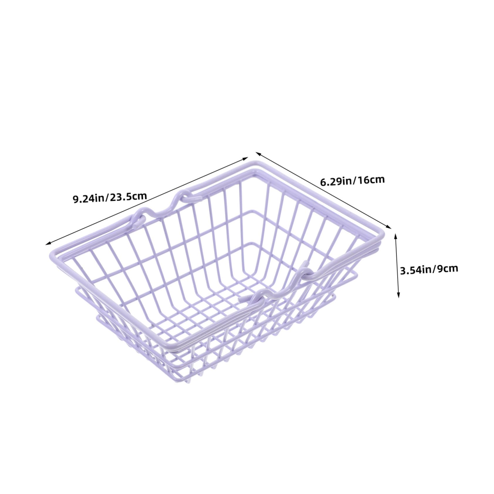 2 Pezzi Mini Shopping Basket in Metallo con Manici Cestini per Portatile e per Organizzazione Casa e Ufficio per Giochi di Spesa e Stoccaggio Oggetti