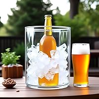 Vista 3 de CYS EXCEL Jarrón de vidrio transparente cilíndrico (H:8" D:6") Múltiples opciones de tamaño de jarrones de vidrio para flores como centros de mesa