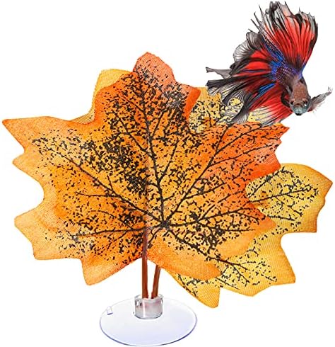 9 Pieces Betta Bed Leaf Hammock Pad Betta Fish Leaf Pad Betta Fish Hammock Betta Fish Accessories Plant Tank Decorations for Lightweight and Realistic Resting Spot Simulating The Habitat