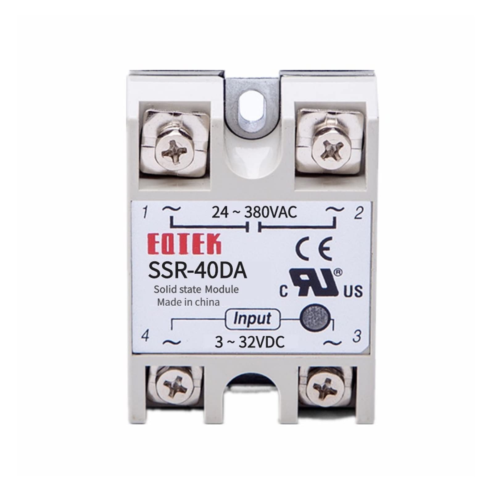 Relè SSR -50DA/60DA/75DA DC Controllo AC SSR White Shell Relè a Stato Solido monofase Senza Copertura in Mini relè(Size:SSR-60DA)