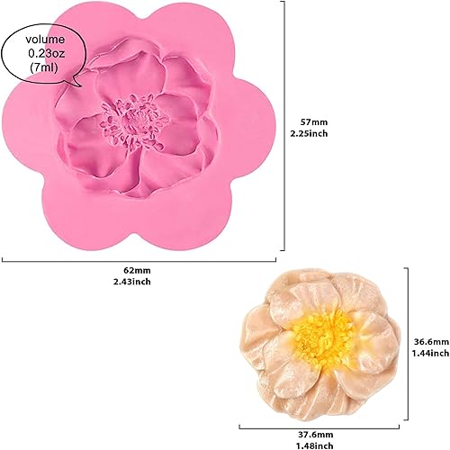 Miniatura 2 de Funshowcase Molde de silicona para fondant de flores para decoración de pasteles de azúcar, decoración de magdalenas, arcilla polimérica, cera de