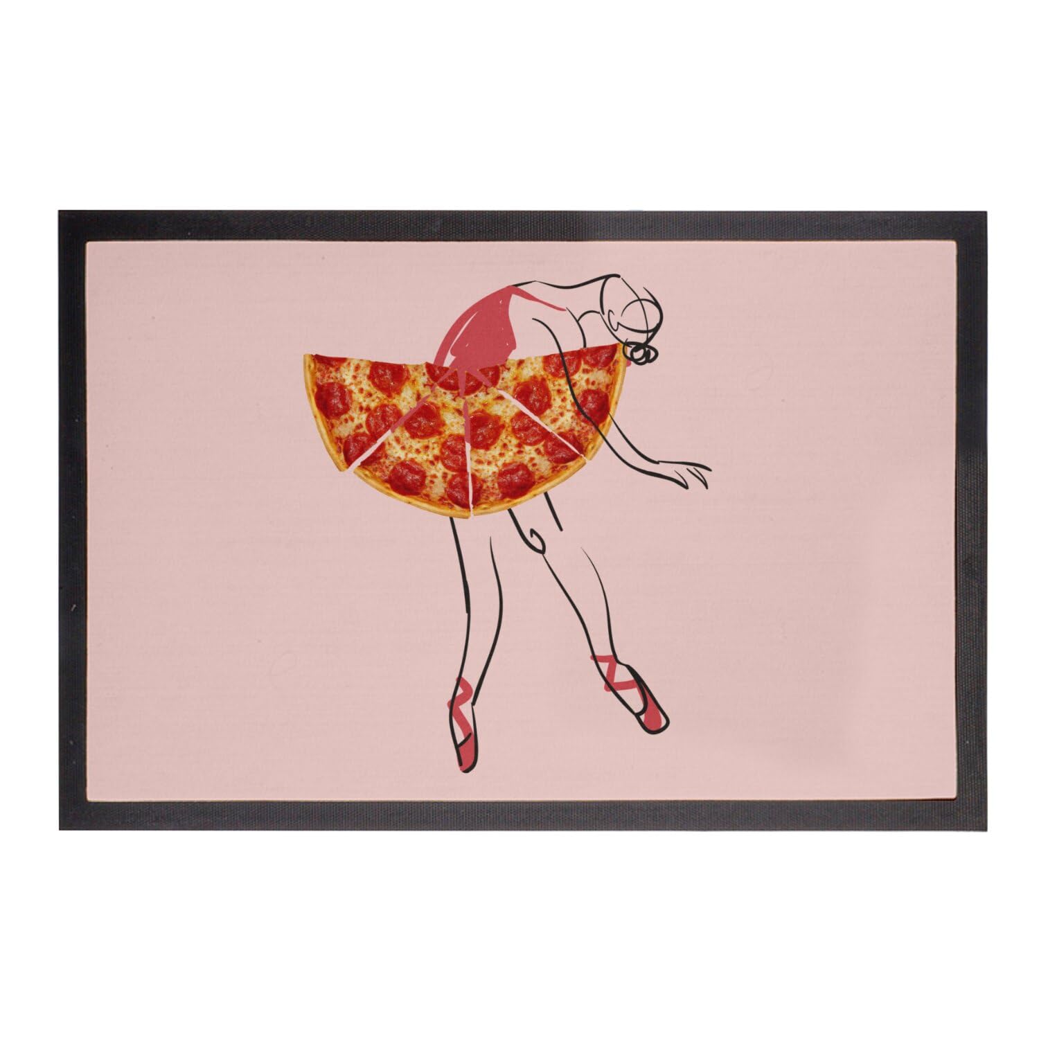 Paillasson rose pizza ballerine idée cadeau pendaison de crémaillère
