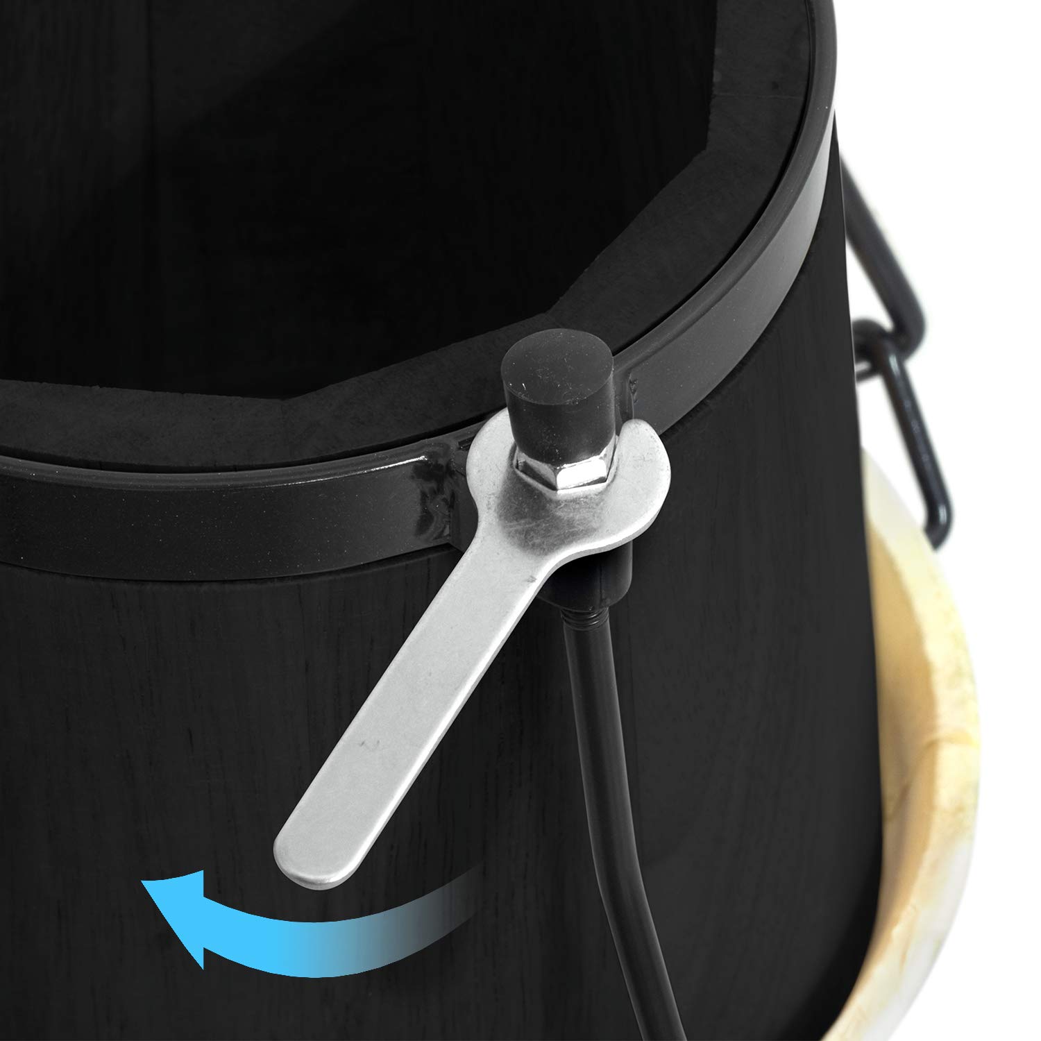 Bongos 15,2 cm & 17,8 cm Beginners Oak Bongo Drums – Bongos nero opaco con custodia imbottita BON7-BK