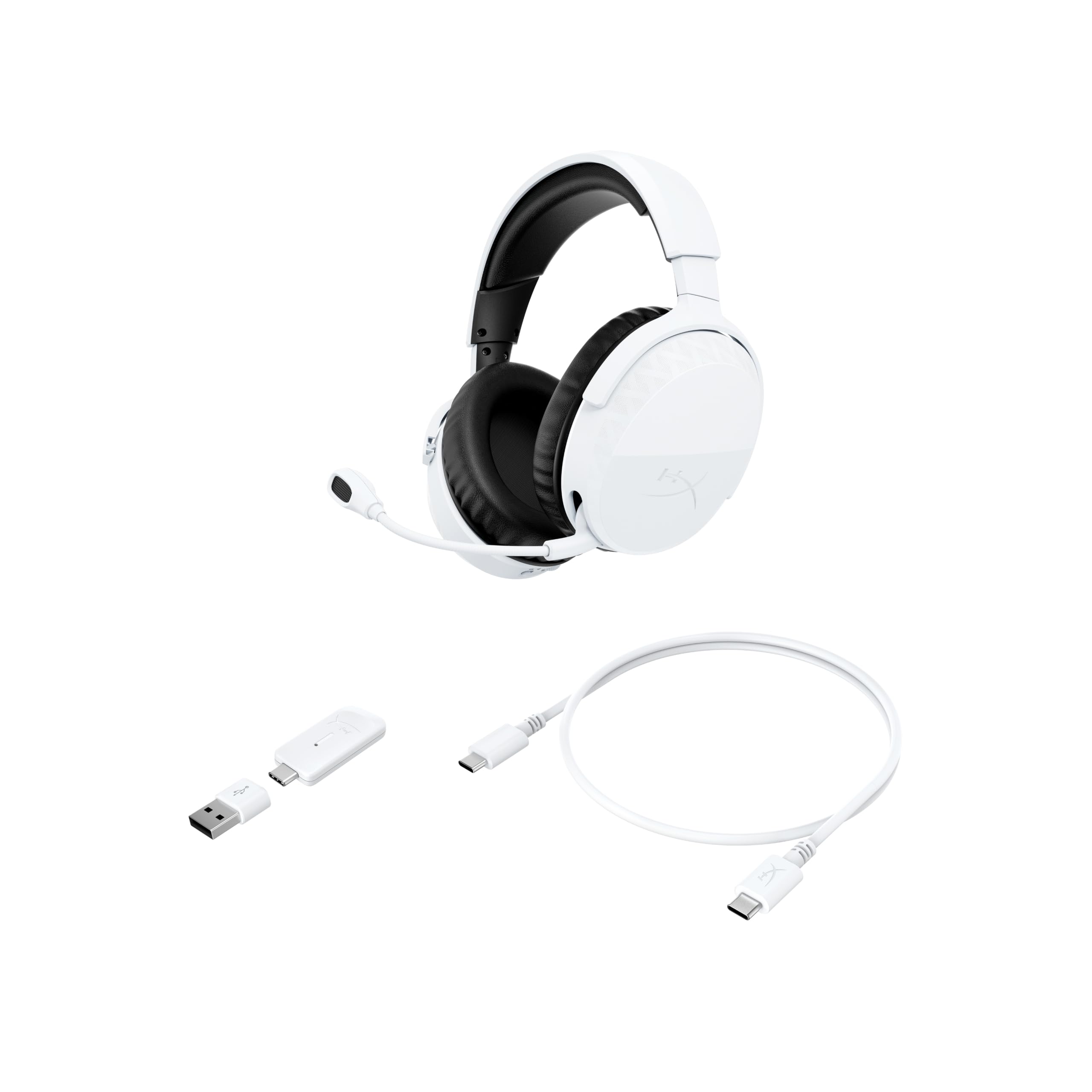 HyperX CloudX Stinger 3 Cuffie Gaming Wireless per PS5, Bianca | Bluetooth 5.2 e 2,4 GHz, fino a 80 ore di autonomia, driver da 50 mm, microfono, bianco