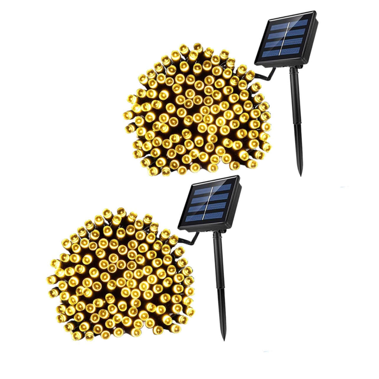 Toddmomy LED Solar Lichterkette 100 LED 10m Ip65 Weiß für Garten Terrasse mit Dunkel Automatik und Speicherchip 2 Satz