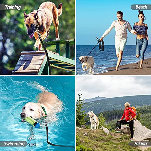 Schleppleine für Hunde, Laufleine für Hunde – Verstellbare Hundeleine mit Gepolstertem Griff inkl. Aufbewahrungstasche, Ideal für Training, Spaziergänge und Outdoor (Schwarz, 15m/50ft)