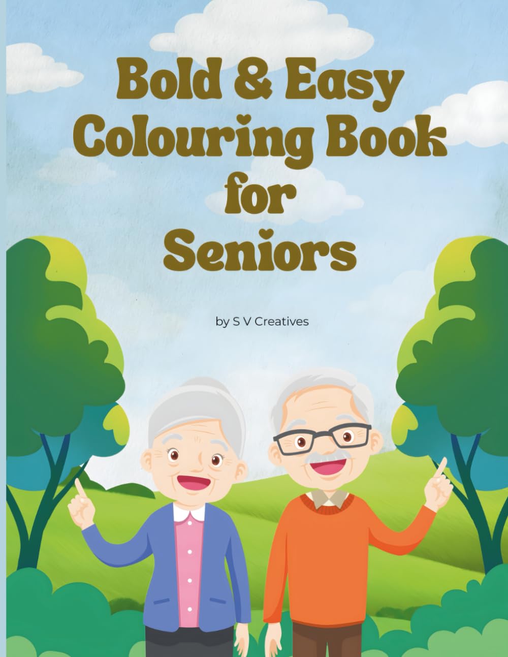 Bold and easy colouring book for seniors