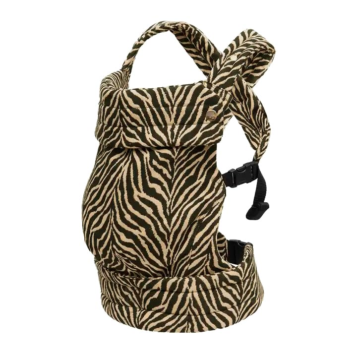 Image of Baby Carrier for Newborns to Toddlers | Cozy Wrap with Lumbar Support | Soft Fabric, 7-35lbs Adjustable Fit | Brown Zebra Pattern