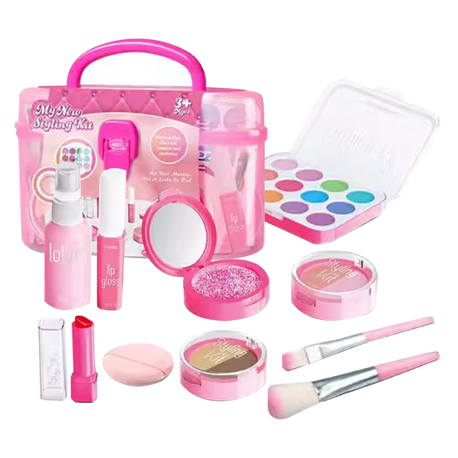 Portable Makeup Toy - Safe Kids Makeup, Role Play Make-up Set, Washable Play Cosmetics, Fun Creative Cosmetic Toy, Fun Creative Parent-Child Toys, Colorful, Kindergarten Plays Activity