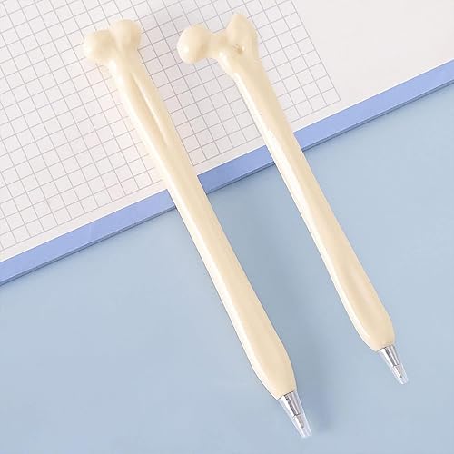 Miniatura 7 de Bolígrafos divertidos de Halloween con diseño de hueso, 5 bolígrafos negros novedosos, regalos creativos con temática médica para niños, enfermeras,