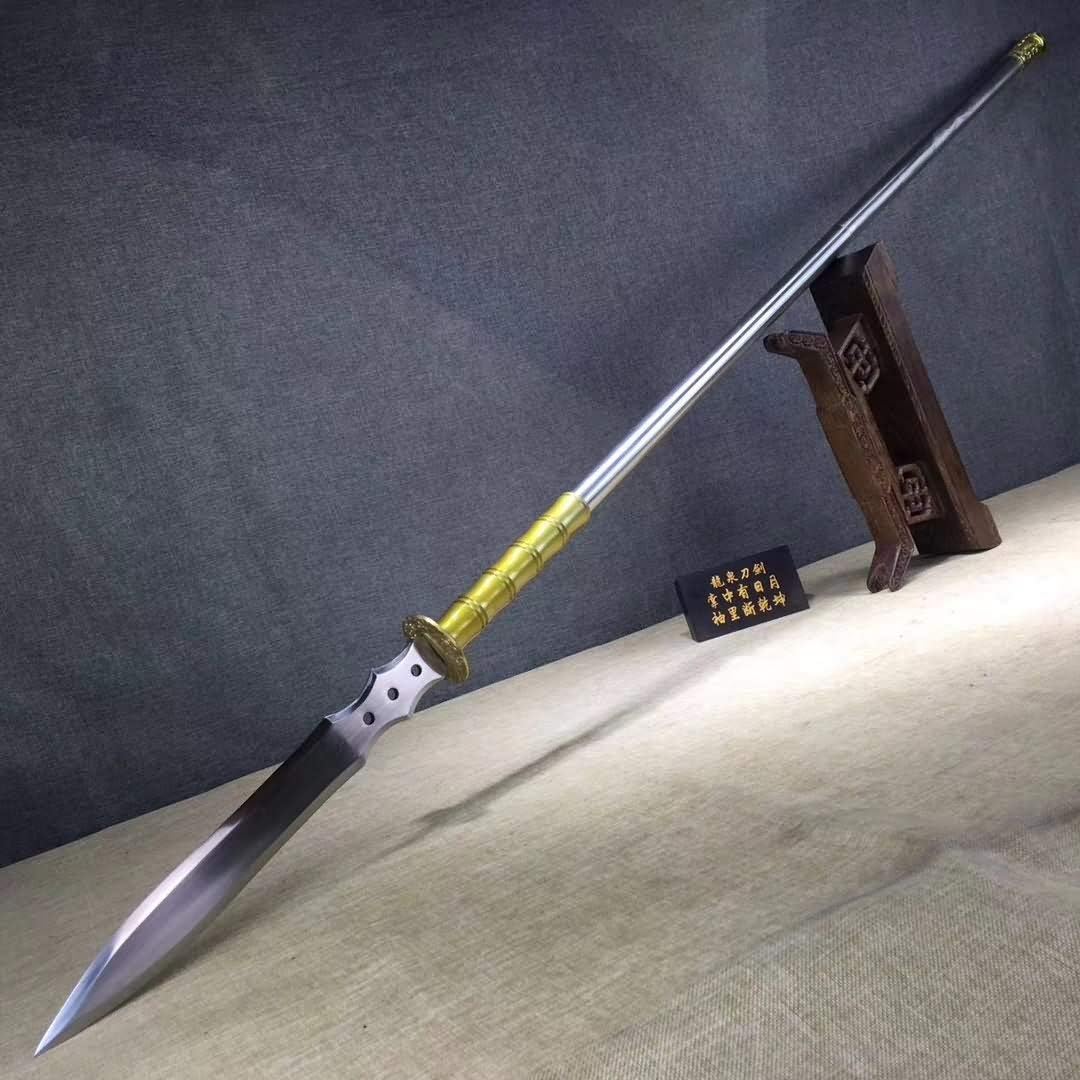 Overlord Spear,Lance,High Carbon Steel Spearhead,Handmade,Kung fu