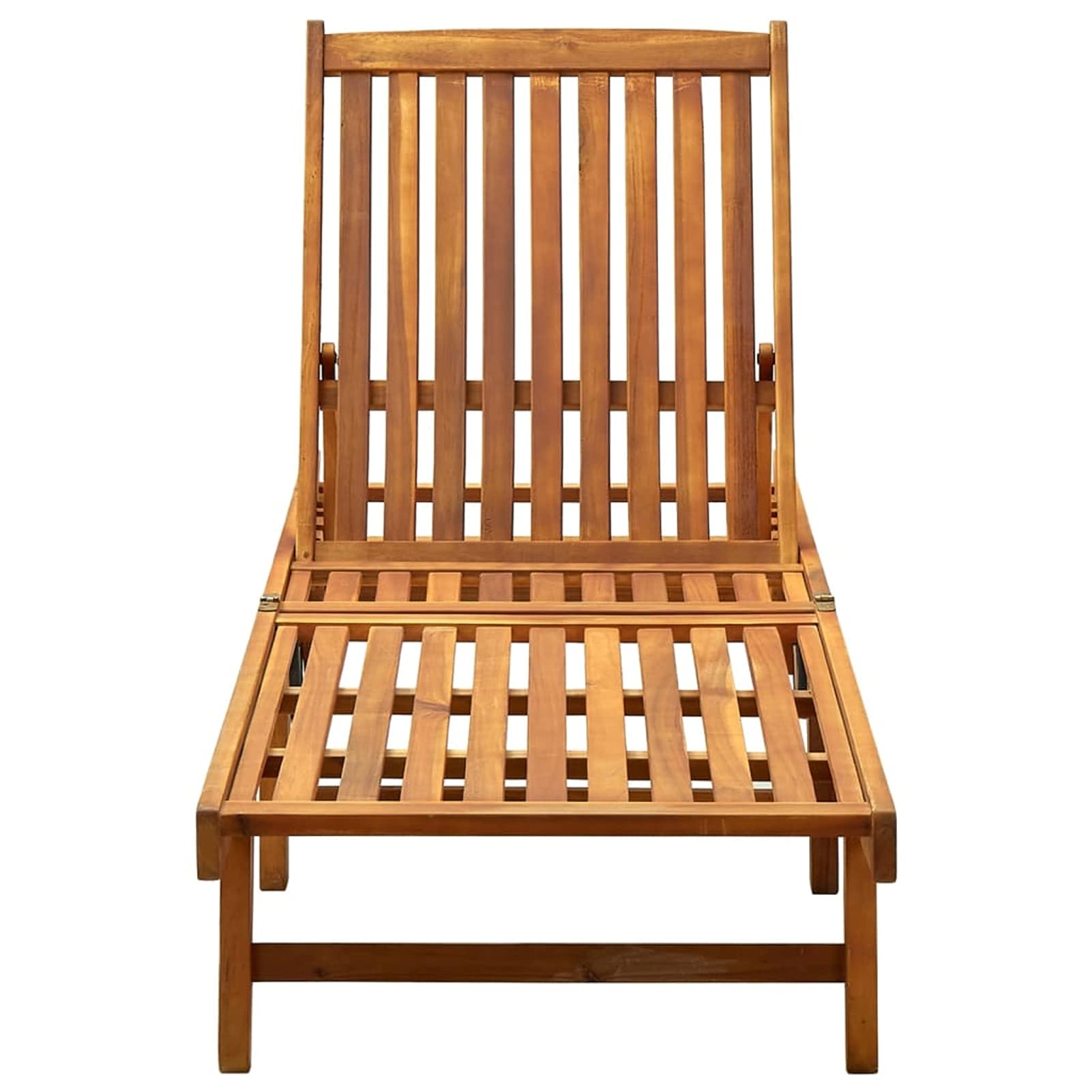 Gecheer Sedia a sdraio da giardino con cuscino in legno di acacia solido, schienale regolabile, con ruote, lettino reclinabile da giardino esterno, lettino da spiaggia Relax tipo F