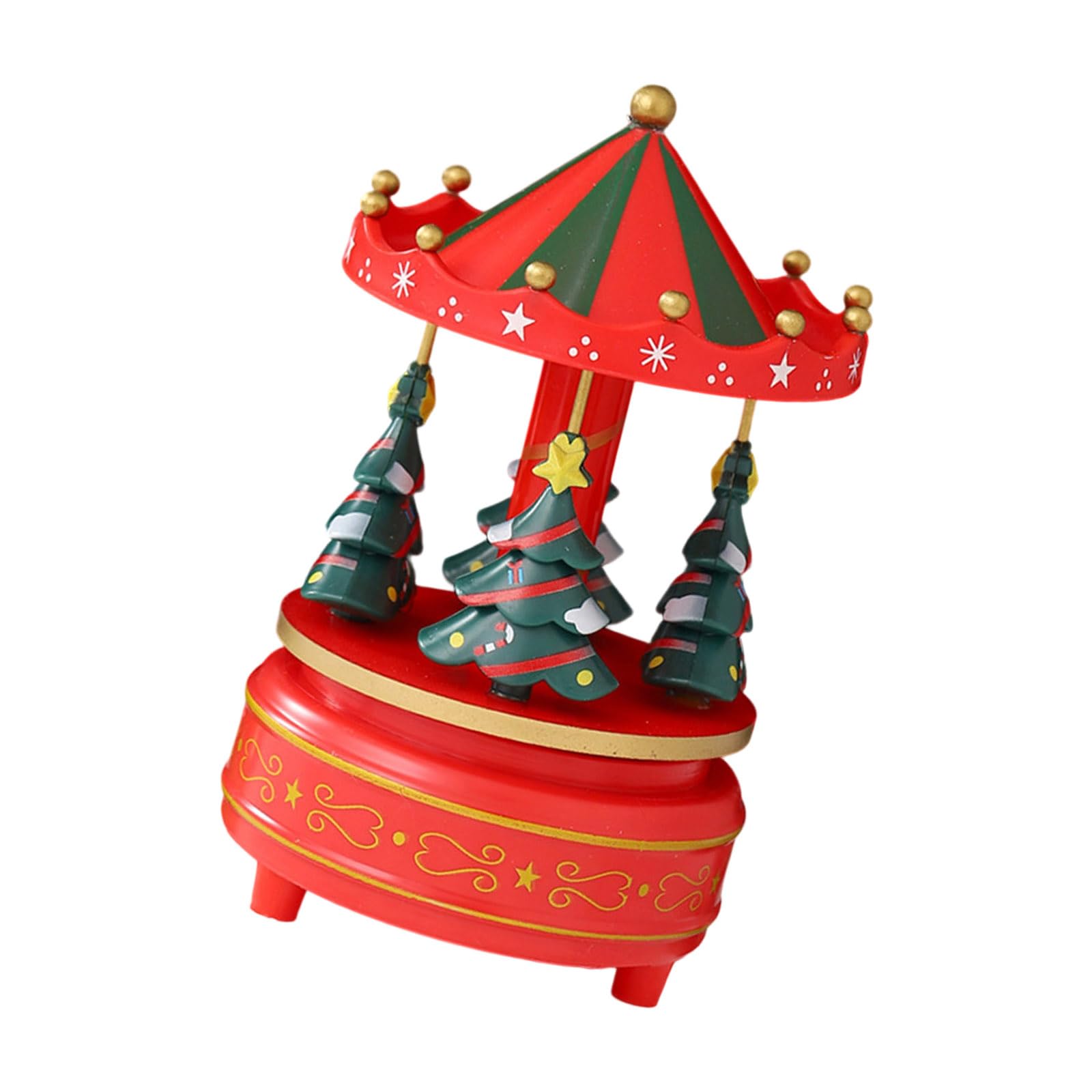 Xjdzineq Hand-Cranked Rotating Christmas Tree Music Box with Festive Melodies, Holiday Home Tabletop Decor for Family Gifting Classical Hand-Cranked Music Box Christmas Tree