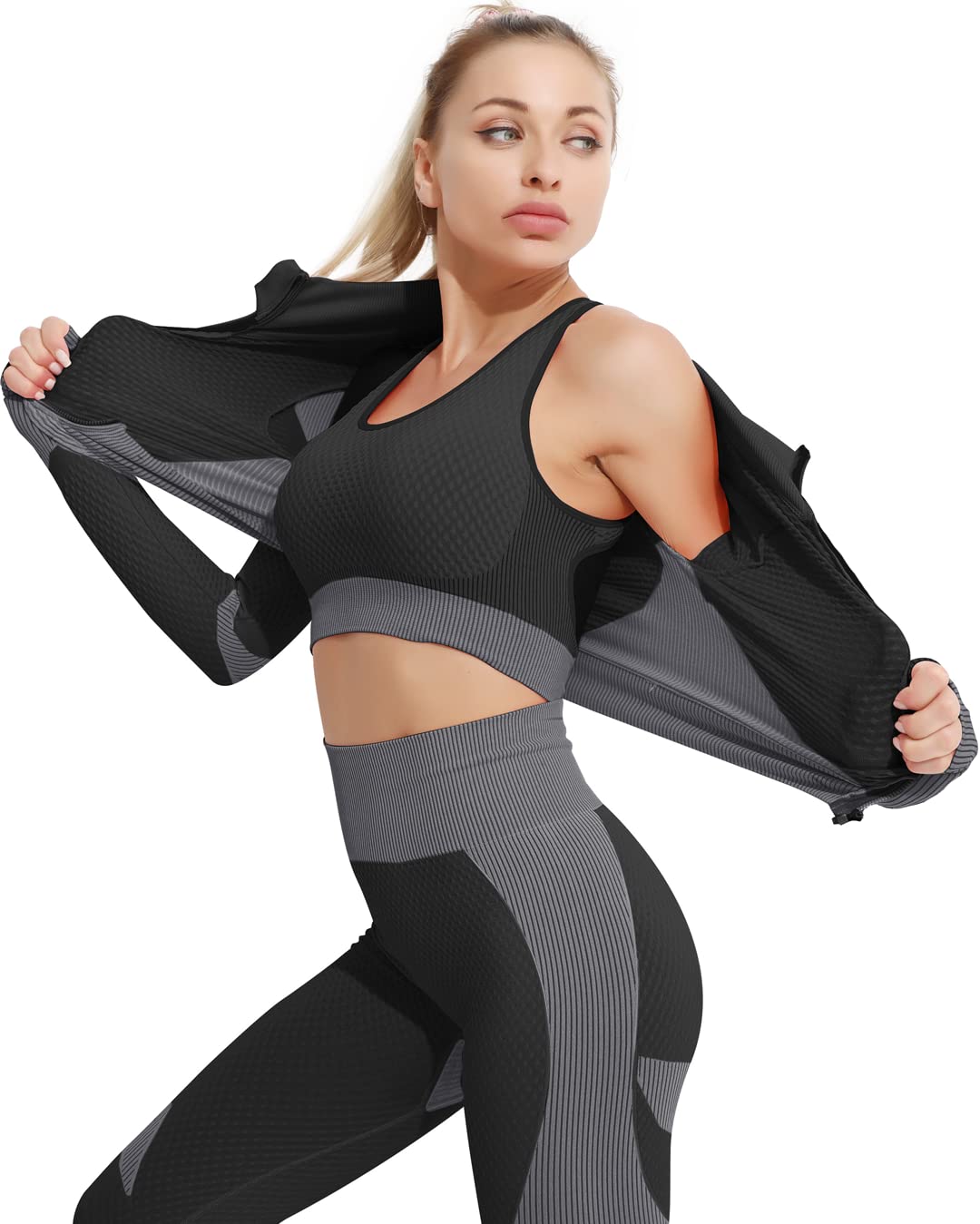 Ensemble fitness pour femme de 3 pièces, taille au choix | Groupon