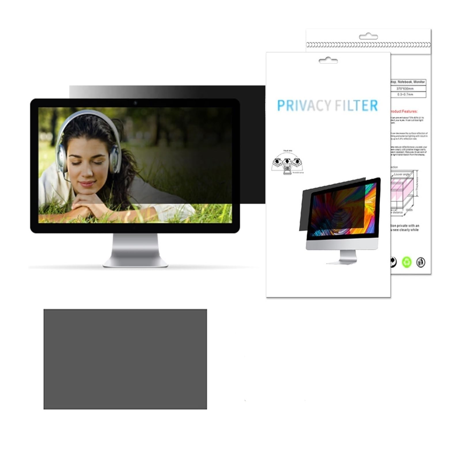 Pantalla privacidad para Monitor Ordenador 11,6 a 27 Pulgadas, Pantalla privacidad Desmontable para Monitor Ordenador WGHGCF(25.5inch/54.9x34.3CM)