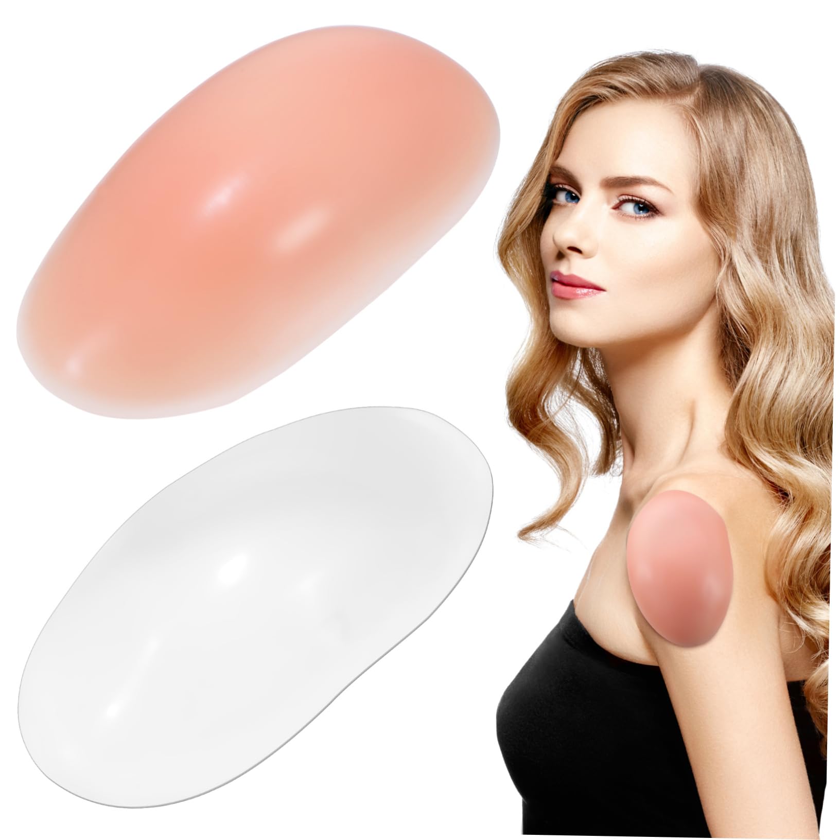 Gogogmee Shoulder Pads for Women's Costumes 4 Pairs Silicone Nonslip Shoulder Pads Adhesive for Instant Enhancement