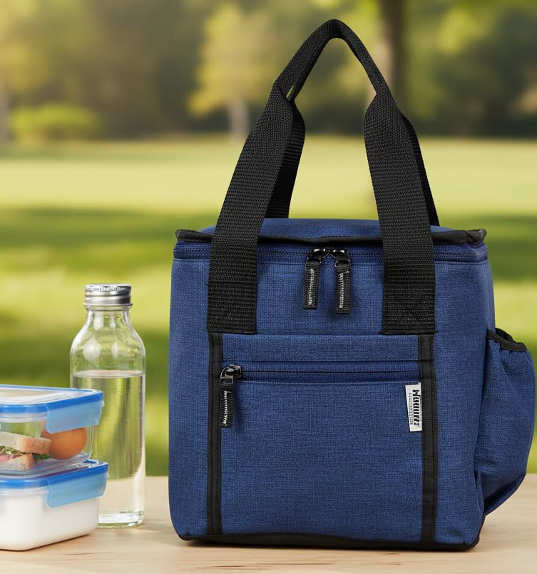 Wooum Thermal Insulated Lunch Bag Large Tiffin Bag for Men Women, and Kids Leak-Proof Meal Holder Travel Lunch Pouch Food Storage Bag with Handle Ideal for Office School College and Picnic.