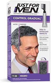 Just For Men Control Gradual, Tinte Para Canas, Color Negro T55, Cubre Algunas Canas, 40g