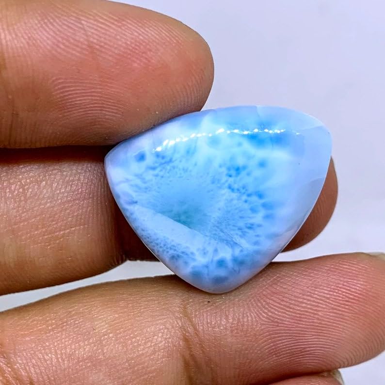 Larimar pour fabrication bague pendentif collier pierre naturelle forme triangle - 4