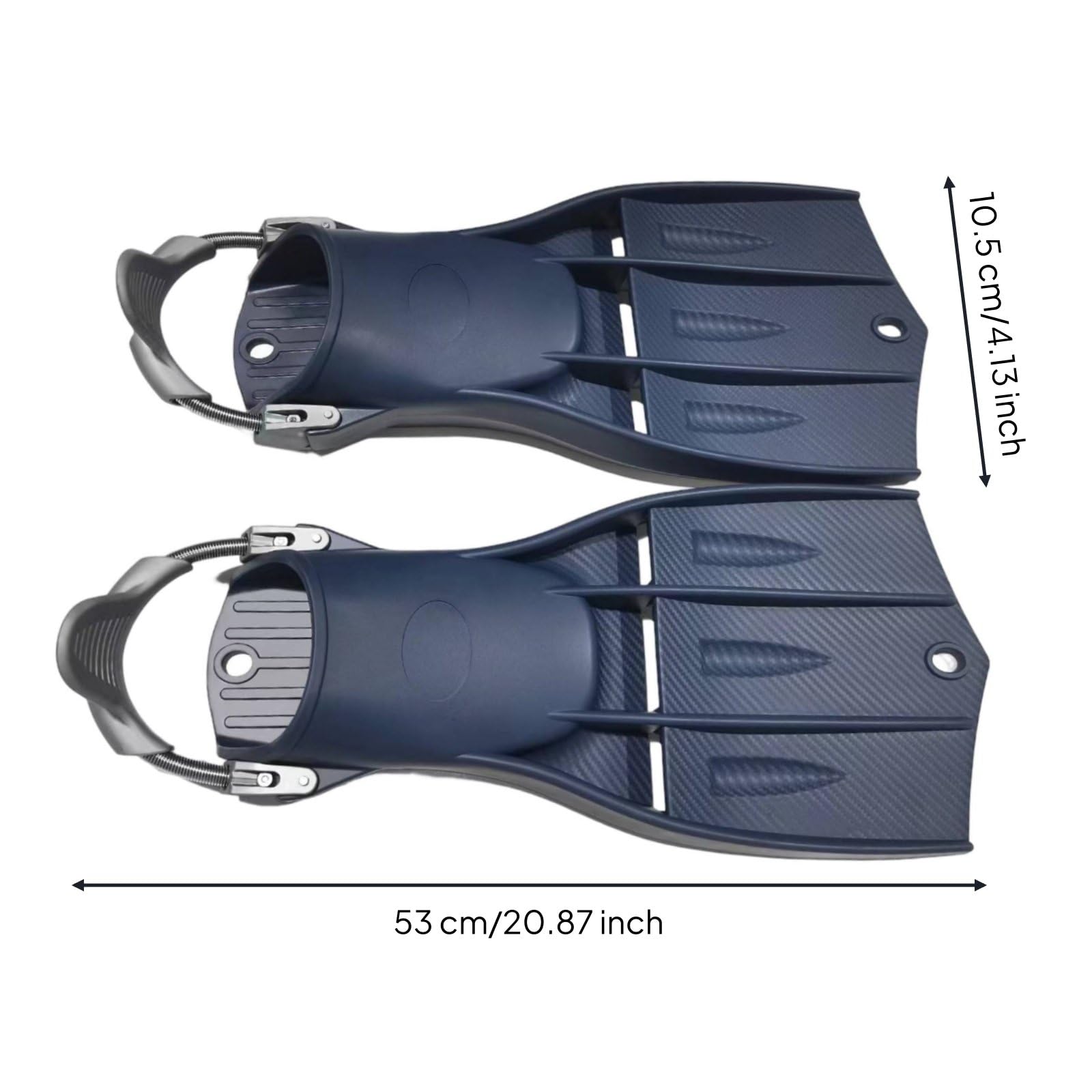 Tauchflossen Schnorchelflossen Schwimmflossen Flossenblatt Verstellbarer Federriemen TPE Gummi für Ruhigen Vortrieb Komfort Beim Kicken Flüssige , Graublau , M/ML 39-42