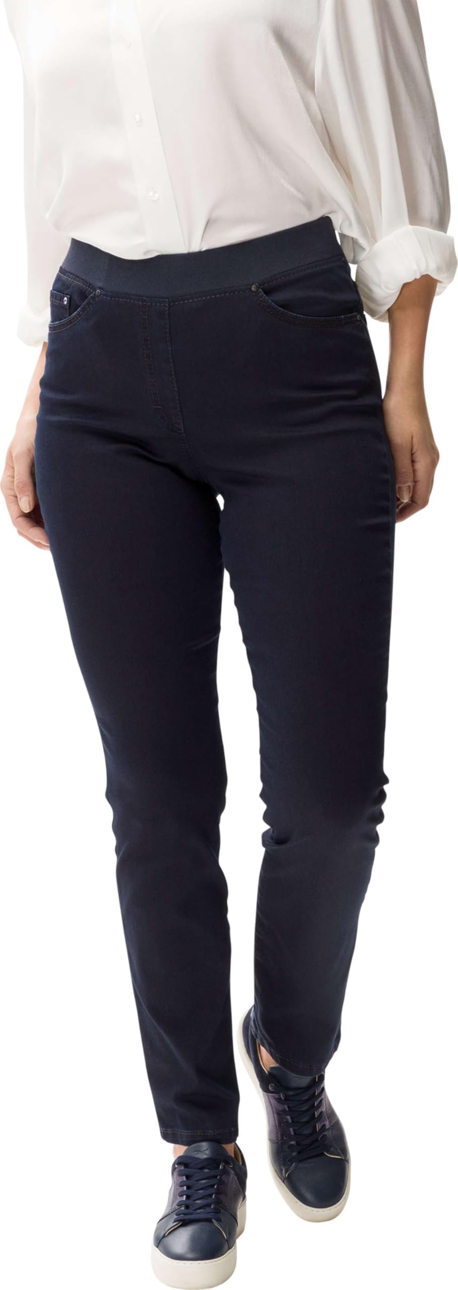 Raphaela By Brax Damen Pamina Rundum Schlupf Super Dynamic Denim Slim Jeans, Dark Blue, 40W / 32L EU