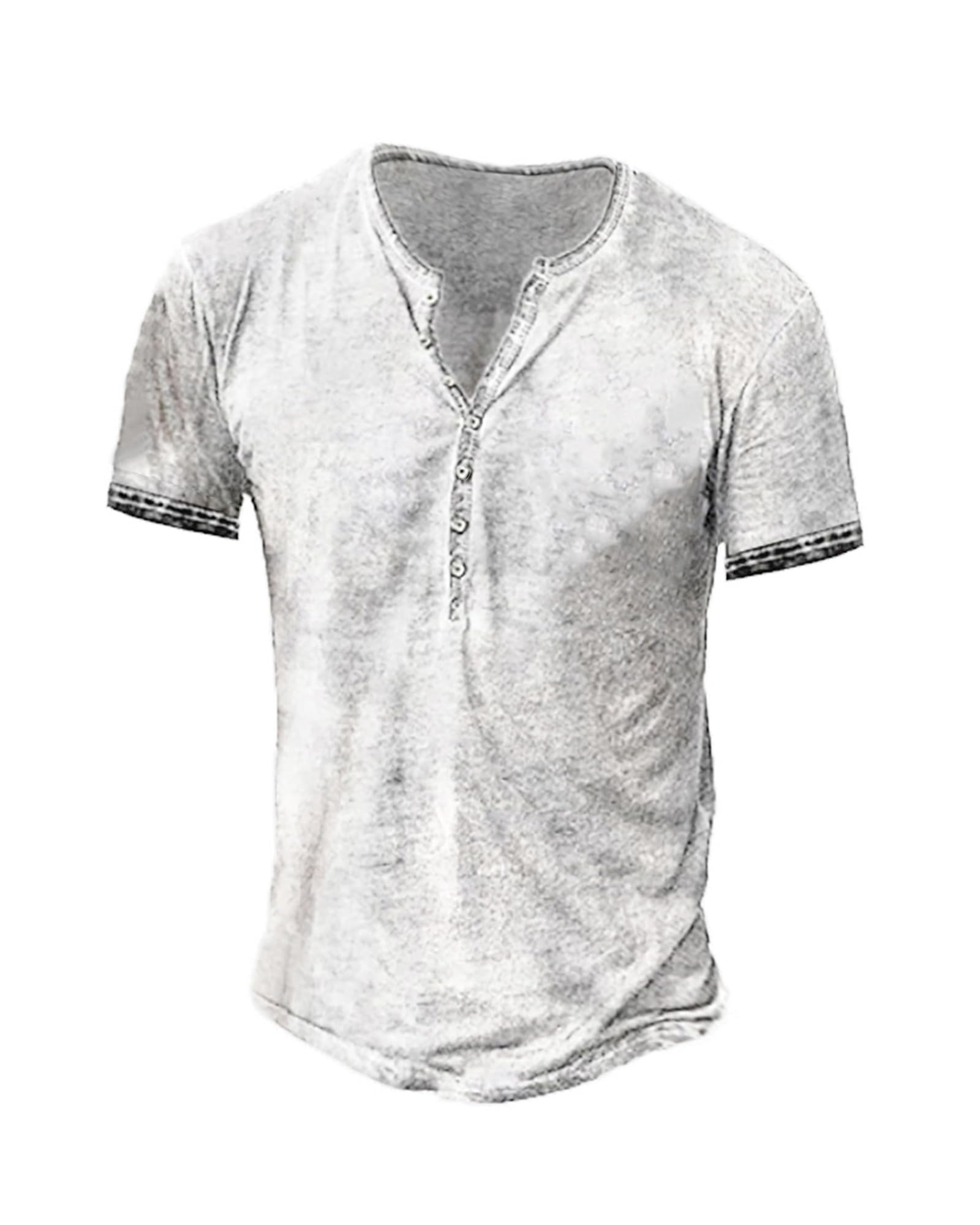 NEMXCE Hemd Herren Vintage Henley Shirt Kurzarm/Langarm T Shirt V Ausschnitt Slim Fit T-Shirt