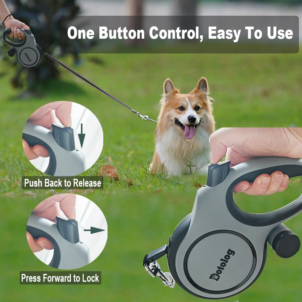 Retractable Dog Leash, Dotolog 26ft Extendable Lead, Tangle-Free Pet Retractable Lead with One-Touch Lock - Image 3