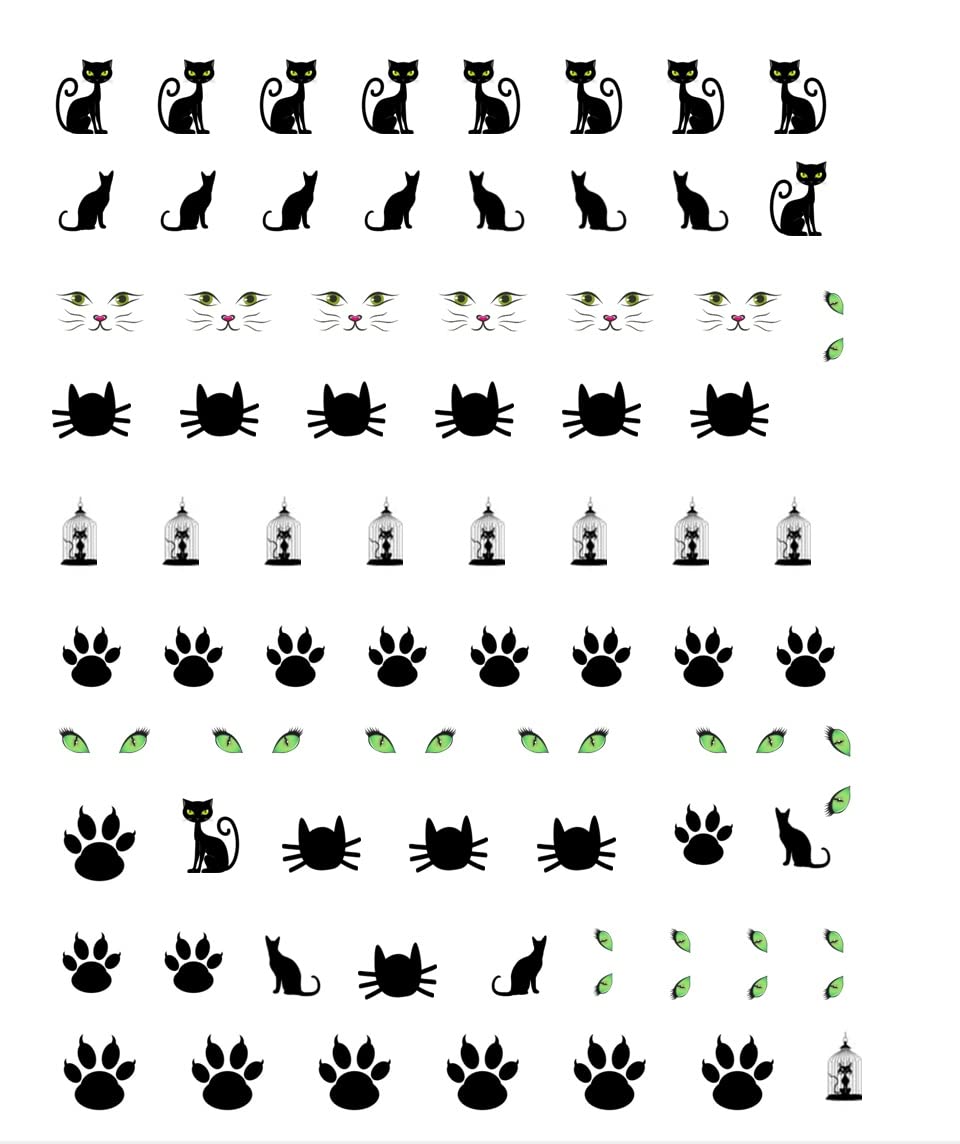 Cat Kitten Collection (Cat Nail Art Decals C1)