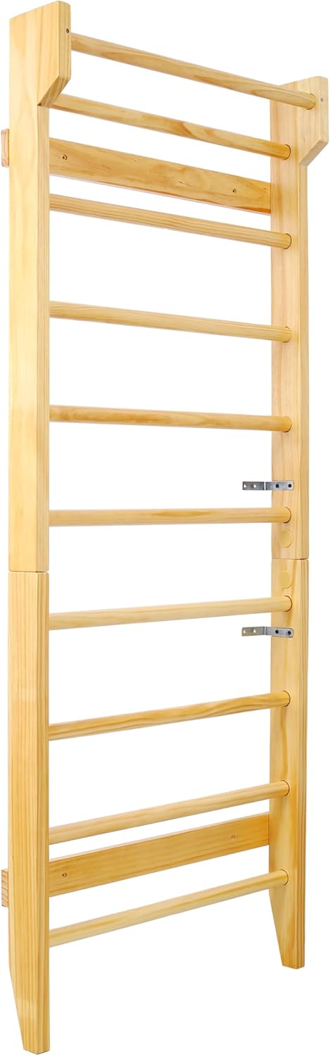 ESPIDOO Wall Mounted Wooden Ladder - Multi-Use Home Gym Equipment for Adults & Kids - Physical Therapy Stretching & Strength Training with Installation Tools