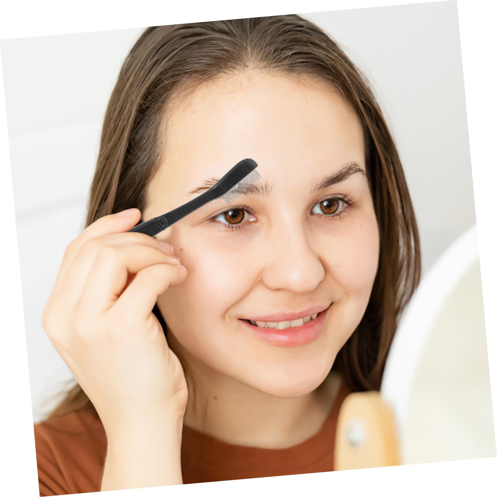 MERRYHAPY 2pcs Eyelash and Eyebrow Combs Lash Curler Comb Metal Eyelash Separator Tool Portable Makeup Brush for Women